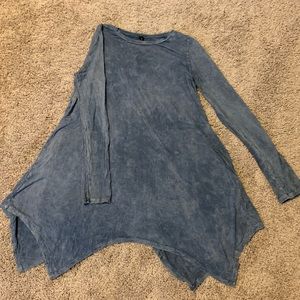 Blue acid wash tunic